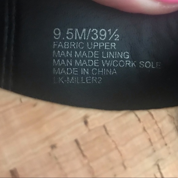 NWOT Lucky Brand LK Miller2 black woven platform cork wedge slip-on - Picture 11 of 15